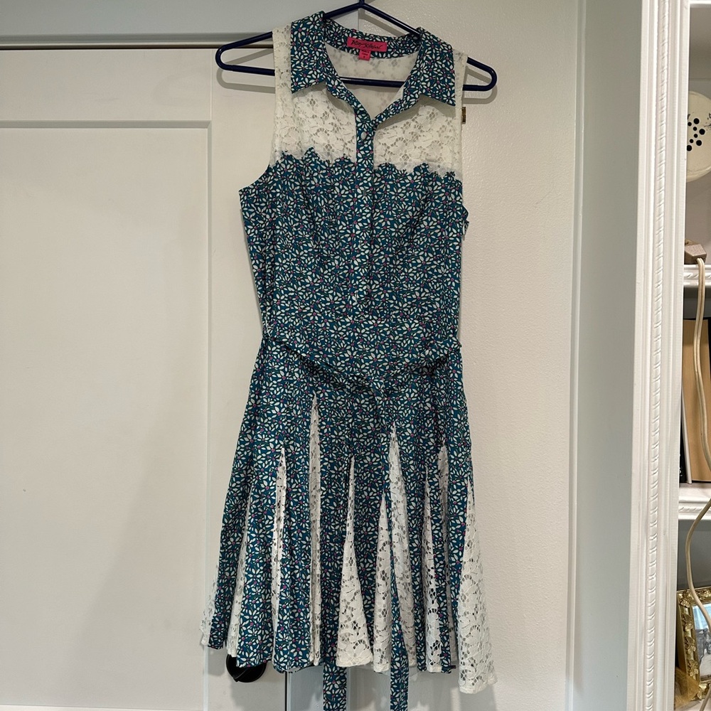 Betsey Johnson Teal Floral Dress